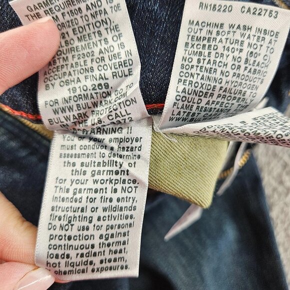 Bulwark FR Jeans Women 10 (33x33) Blue High Rise Straight Flame Resistant Curvy - Picture 7 of 16